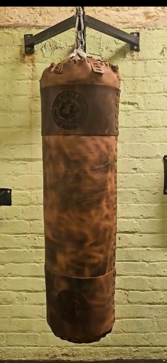 52”x16”, 110lb Custom luxury leather vintage heavy bag.