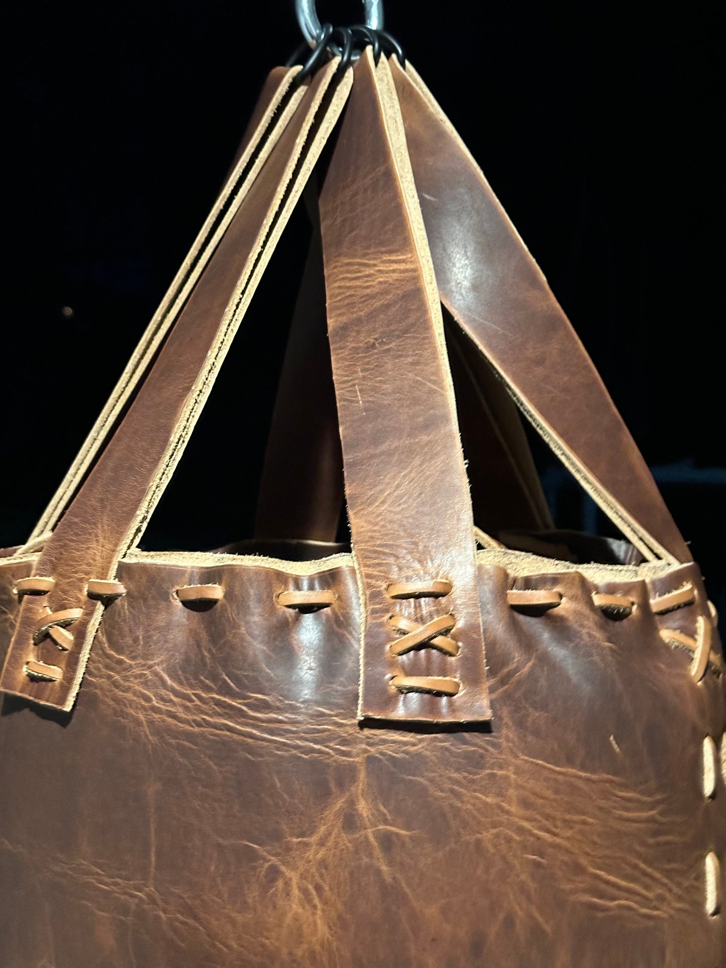 52”x16”, 110lb Custom luxury leather vintage heavy bag.