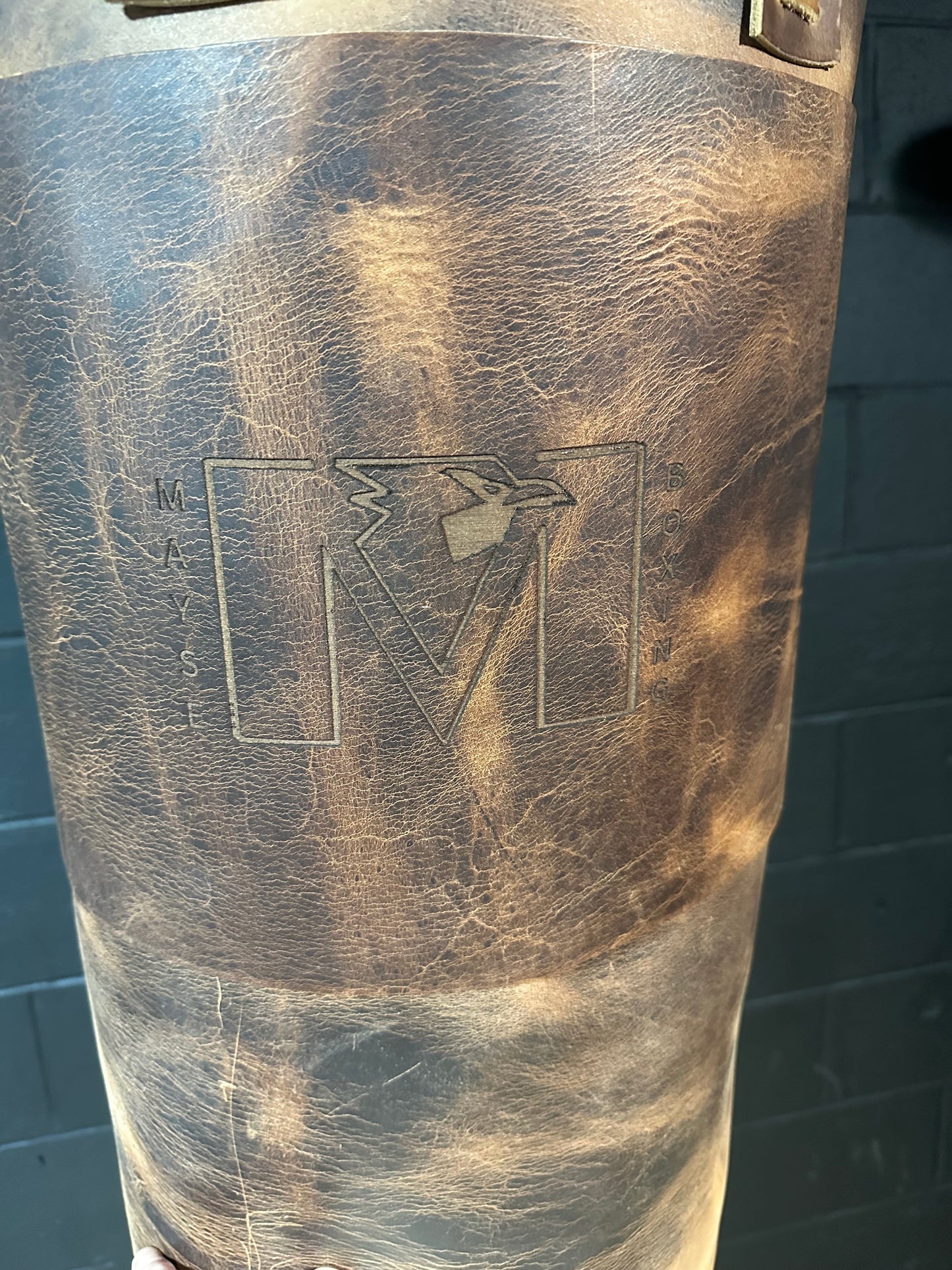 52”x16”, 110lb Custom luxury leather vintage heavy bag.