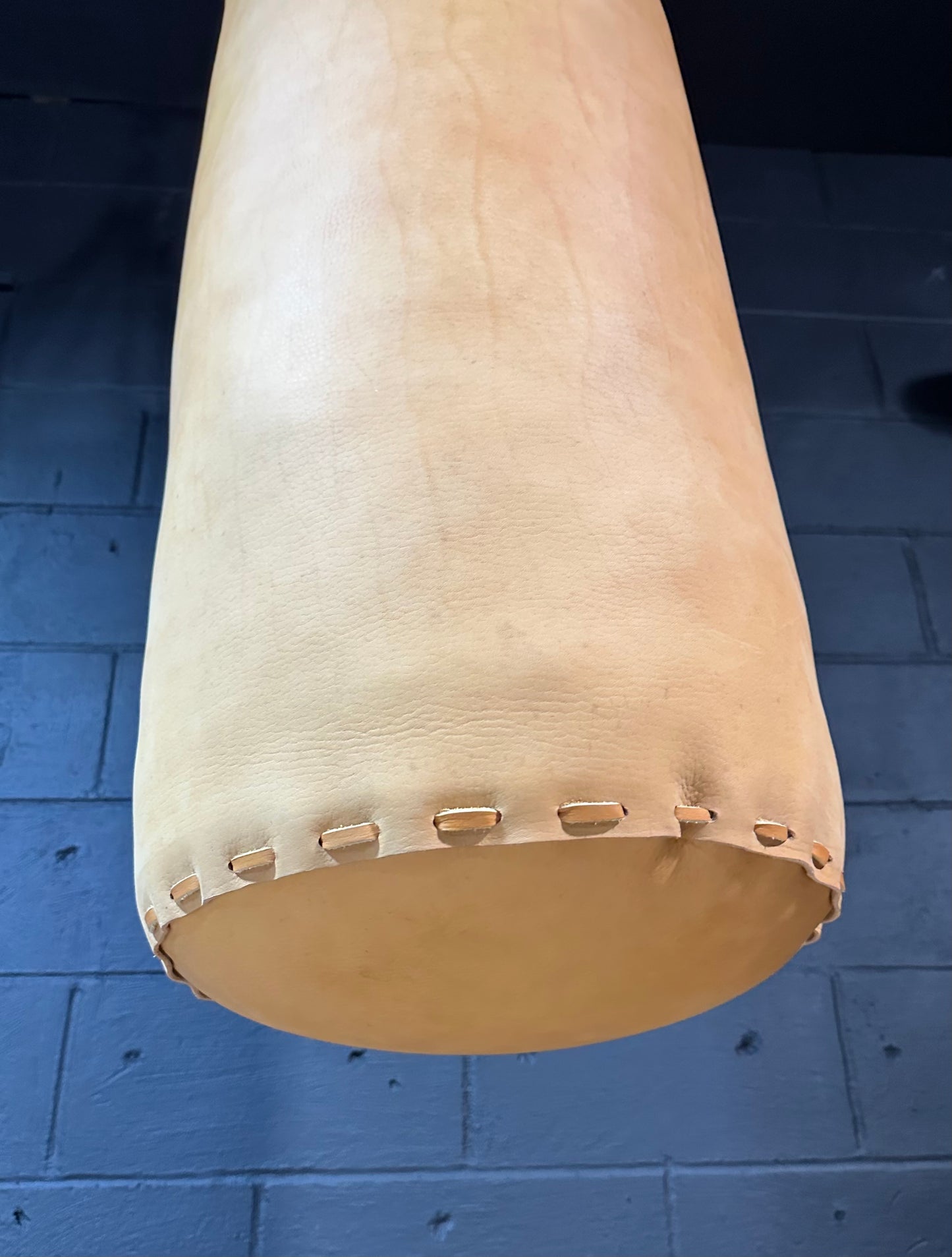 Vintage leather heavy bag. 36”x16”.