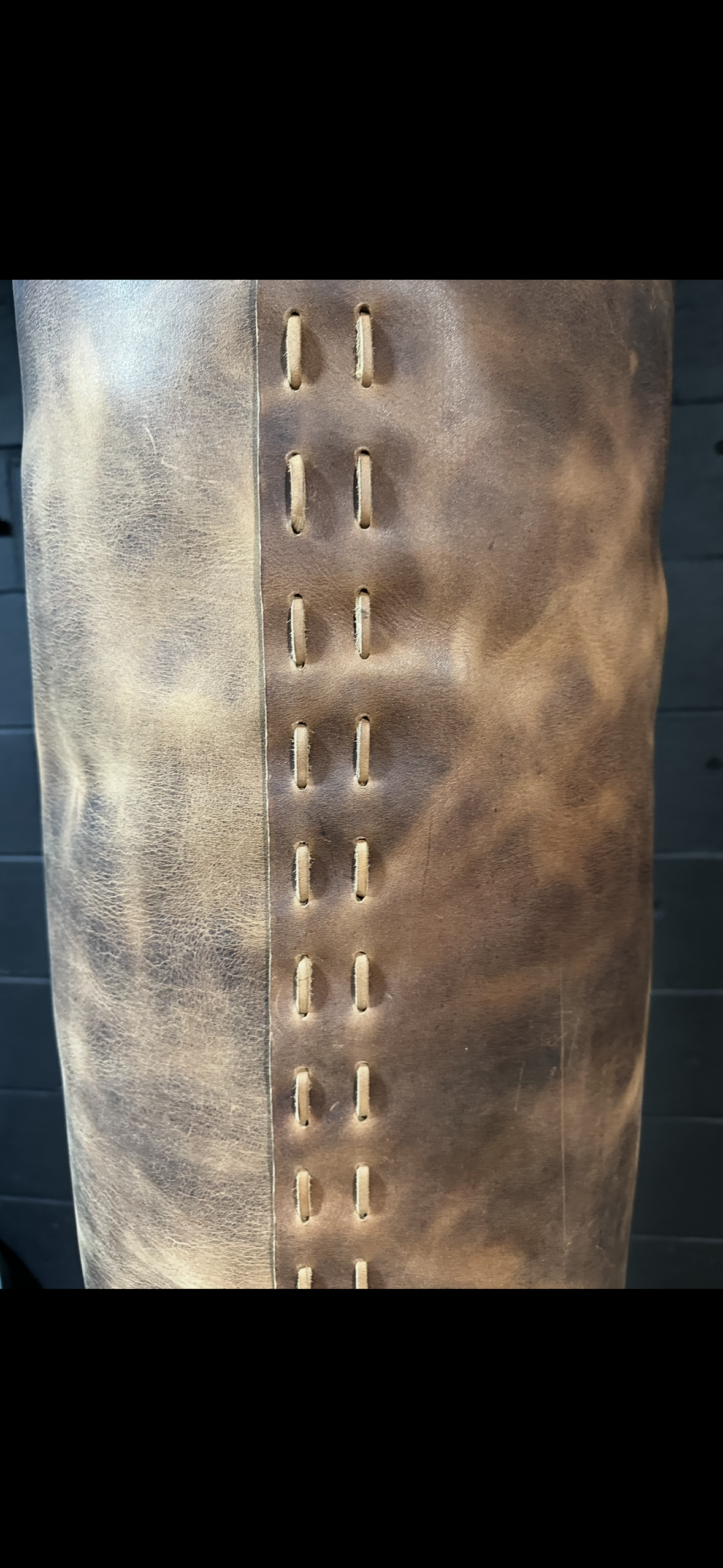 52”x16”, 110lb Custom luxury leather vintage heavy bag.