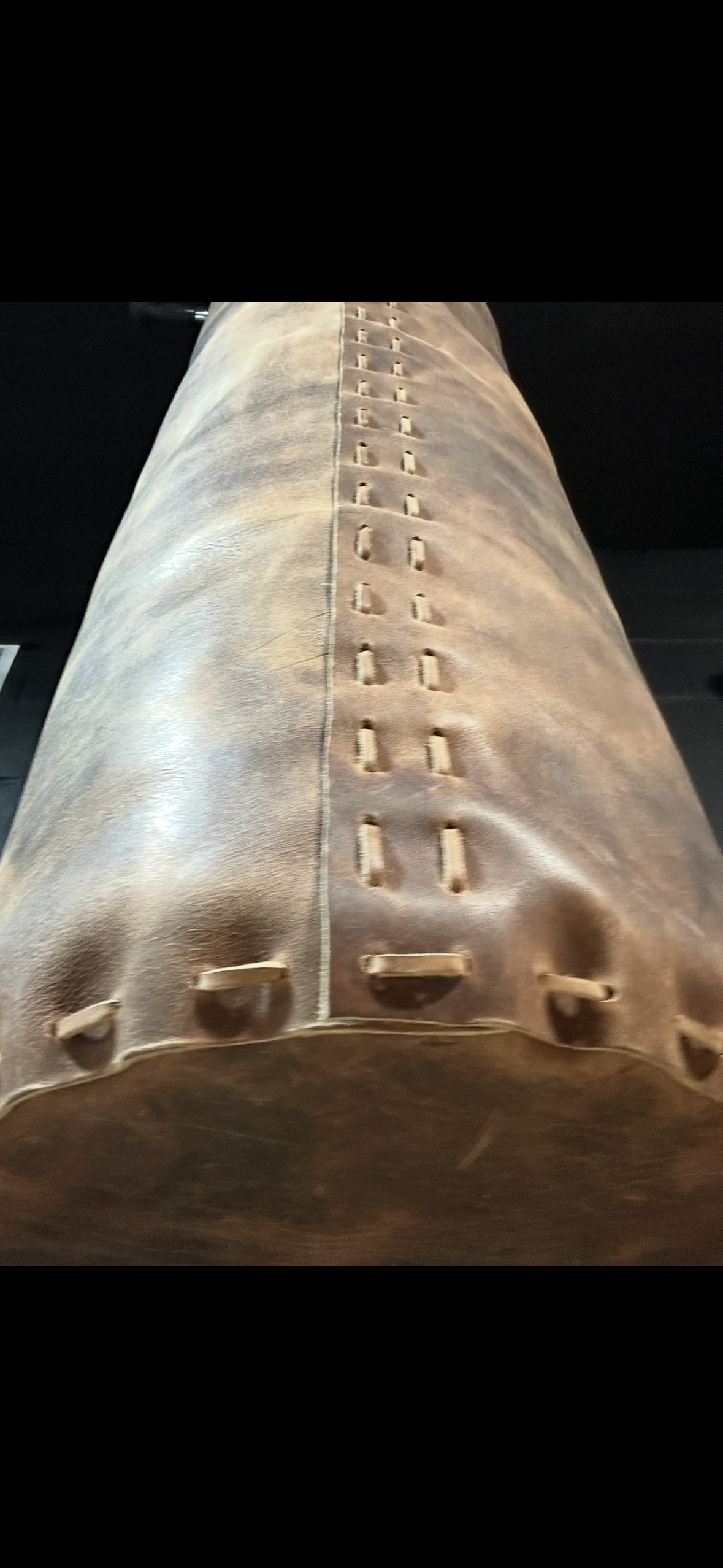 52”x16”, 110lb Custom luxury leather vintage heavy bag.