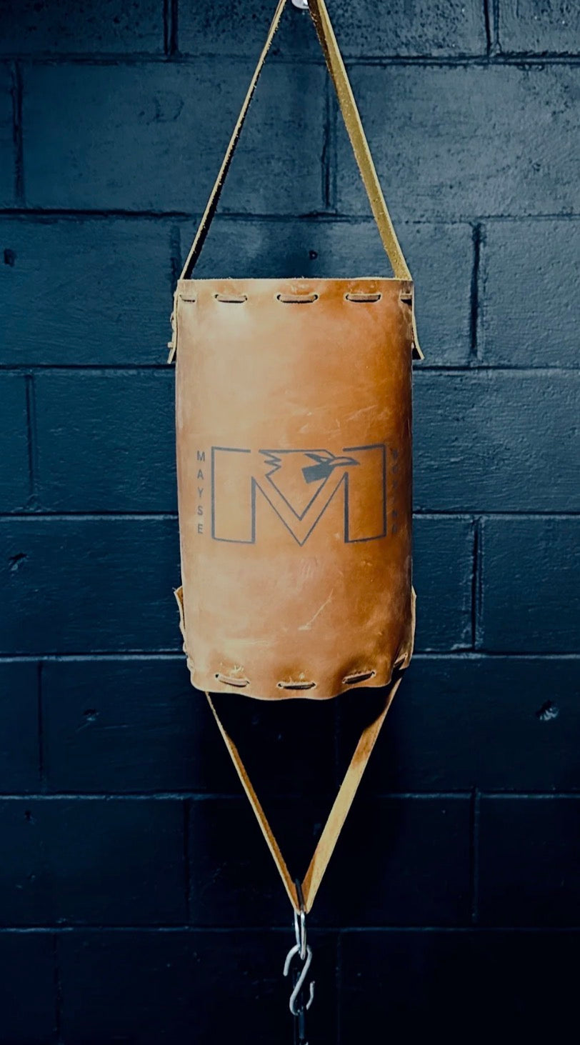 Wrecking Ball Maize bag, Double end Headhunter bag and Leather anchor.