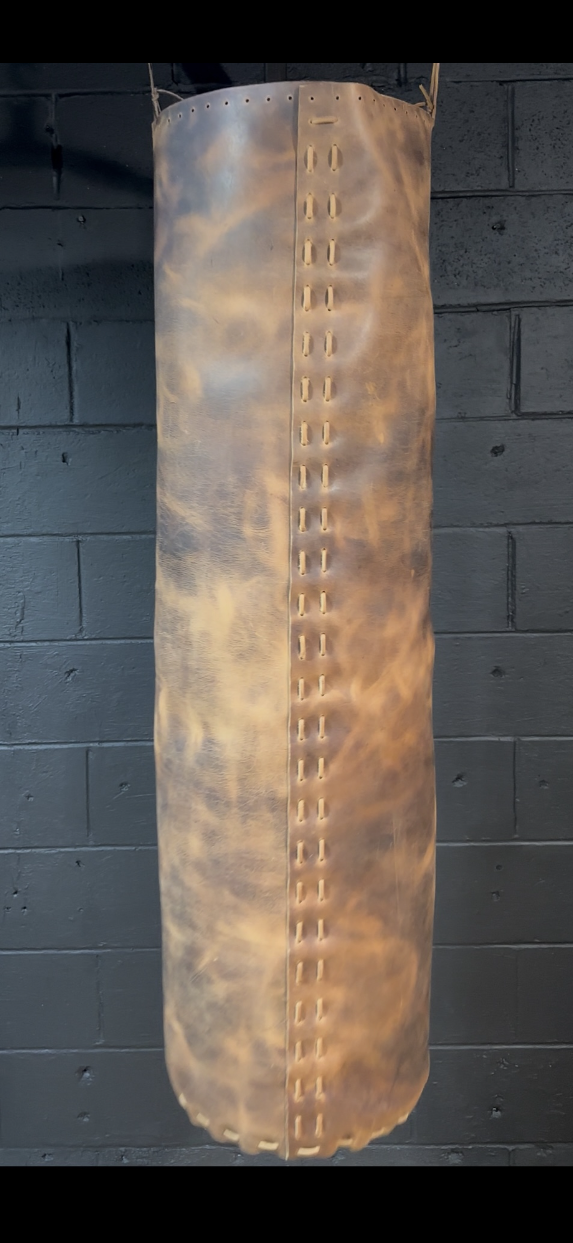 52”x16”, 110lb Custom luxury leather vintage heavy bag.
