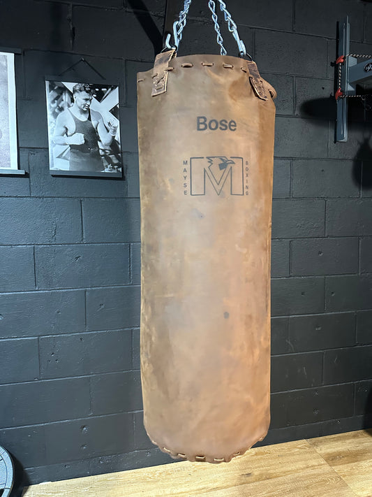 Vintage Leather Heavy Bag. 42”x16”.